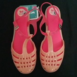 NEW ZAXY JELLY SANDALS SIZE 9 W Nude/Pink